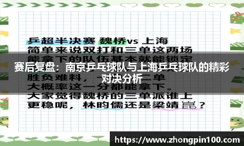 赛后复盘:南京乒乓球队与上海乒乓球队的精彩对决分析